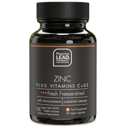 Pharmalead Black Range Zinc Plus Vitamins C, D3 Συμπλήρωμα Διατροφής με Αντιοξειδωτική Δράση για την Ενίσχυση του Ανοσοποιητικού 30veg.caps